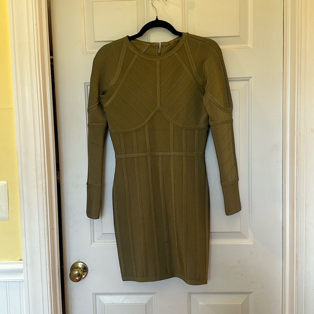 Army Green Bandage Dress, Size Medium, Perfect Condition
